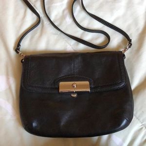 Black Coach Crossbody with wallet inside